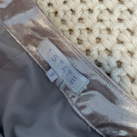 1.State metallic pleated midi skirt - size 2 - barely worn - Picture 2 of 5